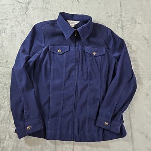 Allison Dailey Women's Zip Jacket Sz 10 Navy